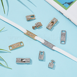 4 style de clips de boucle de chaussure en alliage de laiton et de zinc avec strass&nbsp;FIND-HY0003-92