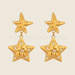 Pendientes colgantes de acero inoxidable 304 con circonitas cúbicas&nbsp;WG7D1EF-01