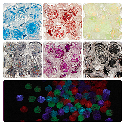 192 Stück transparente Harz-Cabochons im Kamelien-Stil (12 Stile)&nbsp;MRMJ-OC0003-34