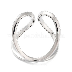 Verstellbare Ringe mit Gestellbeschichtung aus Messing mit Mikropavé-Zirkonia&nbsp;RJEW-D025-16P
