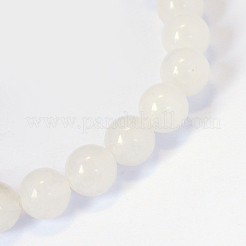 Natürliche weiße Jade runde Perle Stränge&nbsp;G-E334-8mm-13