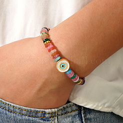 Stretch-Armbänder im Bohème-Stil aus natürlichem gelbem Achat&nbsp;UV9826
