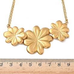 Dreifach-Blumen-Halsketten aus 304 Edelstahl für Damen&nbsp;NJEW-G173-03G
