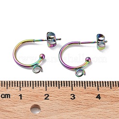 Componenti per orecchini a bottone in acciaio inossidabile 304&nbsp;STAS-Z028-B02-M-02