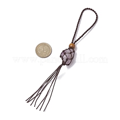 Décorations de pendentif de pochette de pierres précieuses naturelles brutes de pépites&nbsp;HJEW-JM01931-02