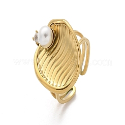 Anillos de puño de acero inoxidable 304 con circonita cúbica para mujer&nbsp;RJEW-D302-02G-04