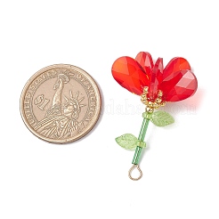 Pendenti a forma di fiore con perline di vetro fatti a mano&nbsp;PALLOY-MZ00742-05
