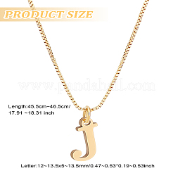 1 collar con colgante de letra de acero inoxidable 304&nbsp;NJEW-LP0001-38J-G