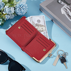 1 portamonete rettangolare in similpelle PU con chiusura a scatto in lega color oro&nbsp;ABAG-CL0001-55B