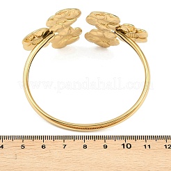 Bracelets manchettes à fleurs multiples en acier inoxydable 304 pour femmes&nbsp;BJEW-A154-02A-G