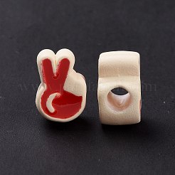 Gummierte Stil Acryl europäischen Perlen&nbsp;SACR-E009-18