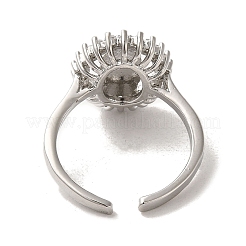 Messing Micro Pave Zirkonia offene Ringe&nbsp;RJEW-R141-02B-P
