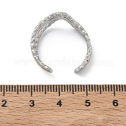 Offene Manschettenringe aus dreifach gewelltem Edelstahl 304 für Damen&nbsp;RJEW-A095-01PG