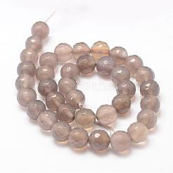 Chapelets de perles en agate grise naturelle&nbsp;G-K155-D-10mm-F01