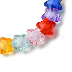 Bracciali elastici con perline a forma di stella in acrilico trasparente per donna&nbsp;BJEW-JB11519