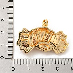 Pendentifs avec zircon cubiques à micro-pavés en laiton&nbsp;KK-P250-37G
