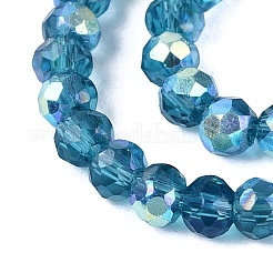 Brins de perles rondelles en verre transparent plaqué couleur AB&nbsp;EGLA-T029-2mm-10O