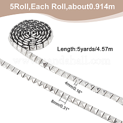 5 Yards Edelstahlkordel mit quadratischen Nieten&nbsp;STAS-WR0001-02P