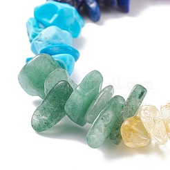 Perlen-Stretcharmband mit gemischten Edelsteinsplittern und Naturperlen&nbsp;BJEW-JB08166-02