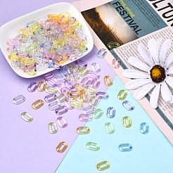 600pcs 6 Farben transparente Acrylverbindungsringe&nbsp;TACR-CJ0001-35