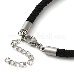 Creazione di bracciali in cordoncino di milano e acciaio inossidabile 304&nbsp;MAK-H004-02G-P01