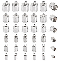 60pc 6 styles 201 emembouts de cordon en acier inoxydable&nbsp;STAS-TA0002-98