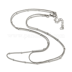 Collana a doppio strato in acciaio inossidabile 304 anti-ossidazione&nbsp;NJEW-Q321-01P