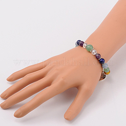 Multicolor pulseras chakra piedra preciosa&nbsp;BJEW-JB01691