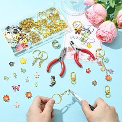 Kits de fabrication de porte-clés pendentifs en alliage émaillé à faire soi-même&nbsp;DIY-SZ0010-74