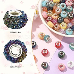 100 Stück 2 Stile Harz Strass europäischen Perlen&nbsp;RESI-YW0006-01