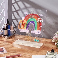 Transparente Acryl-Ohrringständer mit schräger Rückseite&nbsp;EDIS-WH0035-20B-03