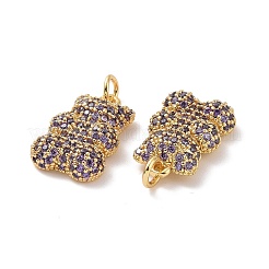 Pendentifs avec zircon cubiques à micro-pavés en laiton&nbsp;ZIRC-F134-23G-01