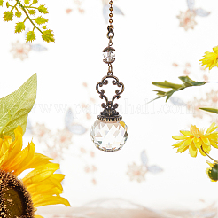 Decoraciones colgantes grandes redondas de vidrio facetado&nbsp;HJEW-GF0001-09C