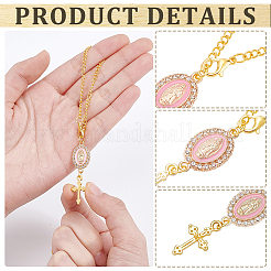 Pendentif ovale décoratif en alliage et fer&nbsp;HJEW-NB0002-30A