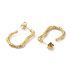 Boucles d'oreilles à tige en bambou en acier inoxydable 304 avec placage ionique (IP)&nbsp;EJEW-Z022-17G