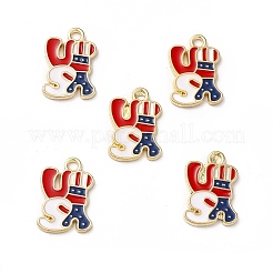 Pendenti smaltati in lega stile bandiera americana&nbsp;ENAM-M046-05G