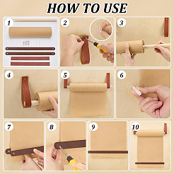 Porte-serviettes mural en cuir PU&nbsp;HJEW-PH0001-99