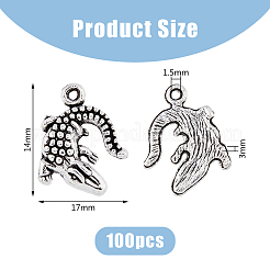 100 ciondolo in lega stile tibetano a forma di coccodrillo&nbsp;FIND-DC0004-02