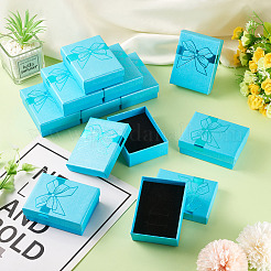 12 set di scatole regalo per gioielli in carta stampata con fiocco&nbsp;CBOX-TA0001-14E