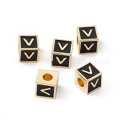 Accumuler des perles d'émail en laiton placage&nbsp;KK-B060-04G-01V