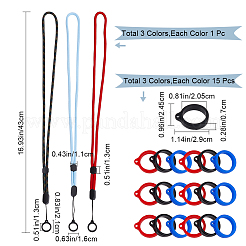 3 pz. 3 lacci da collo in cordino di nylon colorati&nbsp;DIY-GF0008-34C
