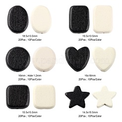 120pcs 12 perles de bois naturel peintes de style&nbsp;WOOD-LS0001-36