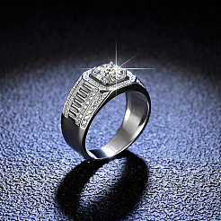 Rhodinierte 925 Sterling Silber Micro Pave 6.5x3.9mm Moissanit Fingerringe&nbsp;WGBE16F-25