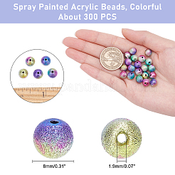 Sprühen gemalte Acrylperlen-Spitzlackiert&nbsp;ACRP-AR0001-03