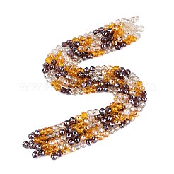 Chapelets de perles en verre transparent électrolytique&nbsp;EGLA-Q135-8MM-C09