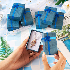 Rechteckige Schmuck-Geschenkboxen aus Papier mit Schleife&nbsp;CON-TAC0010-79B