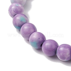 4 bracelet extensible en perles de jade blanc synthétique océanique pour femmes et hommes&nbsp;BJEW-JB11300