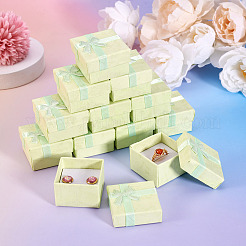 Cajas de regalo cuadradas de papel para anillos de joyería con lazo&nbsp;CON-TAC0010-80B