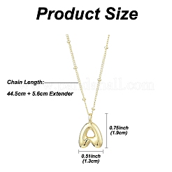 1 pz collane con ciondolo in ottone con lettera iniziale&nbsp;NJEW-YW0001-24A