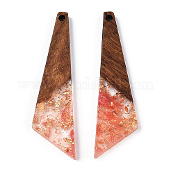 Pendentifs en résine transparente et bois de noyer&nbsp;RESI-N039-70E
